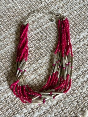 Premier Jewelry Fuchsia Multi-Strand Beaded Statement Necklace